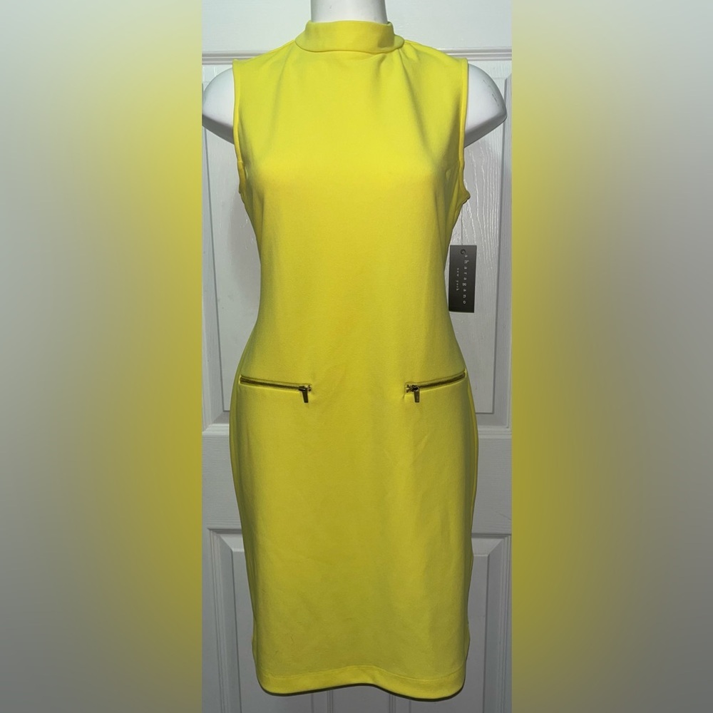 Sharagano Bright Yellow Sleeveless Midi Dress in size 6, NWT. Beautiful color!